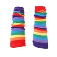 thumbnail image 1 of Rainbow Chauffe-Bras et Jambes à Rayures Tricot Sans Doigts Gants Bas Costume, 1 of 4