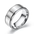 thumbnail image 3 of 8mm Stainless Steel Smooth Band Male's Silver/Gold/Black Polished Ring Size 7-12, 3 of 6