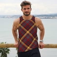 thumbnail image 6 of Logiee Buffalo Check Plaid Print Men's Workout Tank Top,Quick Dry Workout Tank Top,Gym Muscle Tee,Fitness Bodybuilding Sleeveless T Shirt-Medium, 6 of 7