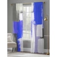 thumbnail image 5 of Sheer Curtain Panels Blue Graffiti Rod Pocket Voile Window Curtains Modern Style Window Treatments Ligh Filtering Privacy Curtain Drapes for Bedroom Living Room 2 Panel Set 84 Inch Length,, 5 of 9