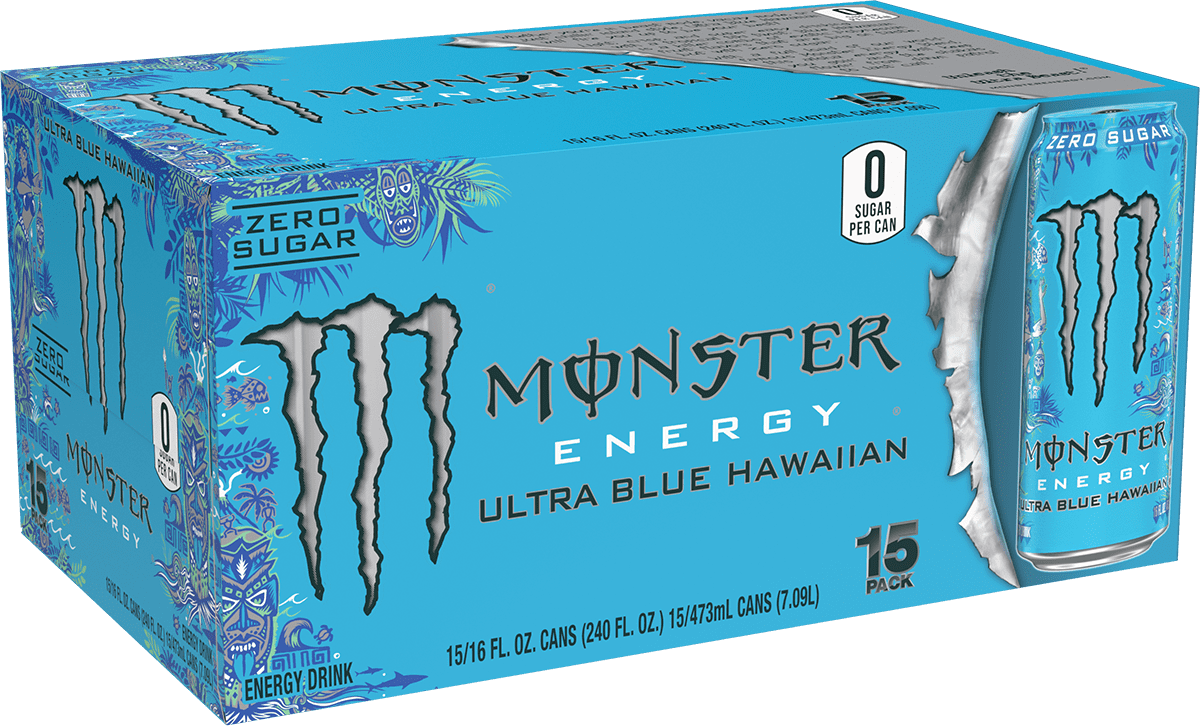 Monster Energy Ultra Blue Hawaiian 15 Pack - 16 Fl Oz