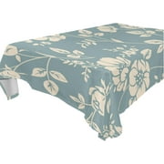 SKYSONIC Floral Pattern Tablecloth Waterproof Washable Polyester Square Table Cover Durable Tablecloth for Kitchen Dining Table Party Decor (54 X 54 Inch)