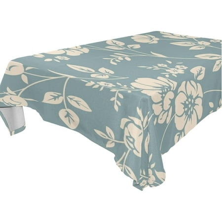 SKYSONIC Floral Pattern Tablecloth Waterproof Washable Polyester Square Table Cover Durable Tablecloth for Kitchen Dining Table Party Decor (54 X 54 Inch)