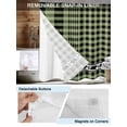 thumbnail image 3 of No Hook Cloth Fabric Shower Curtain with Snap in Liner, Sage Green Black Waterproof Shower Curtains Set with See Through Top Window, Farmhouse Vintage Bear Buffalo Plaid Bath Curtains Shower 48"x72", 3 of 6