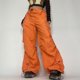 thumbnail image 5 of Naranja S Estilo callejero Bolsillo con cintura elástica Monos Estilo dulce y fresco Pantalones sueltos sueltos de calle Pantalones casuales versátiles y delgados Pantalones para trapear el piso, 5 of 8