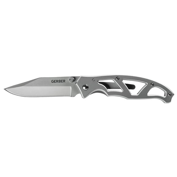 Gerber Paraframe I Folding Knife: 3" Plain Edge Stainless Steel Blade, Lightweight Open Frame Design with Pocket Clip
