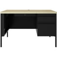 thumbnail image 3 of Lorell LLR03156 30 x 48 in. Single-Pedestal Teachers Desk, Black & Maple, 3 of 4