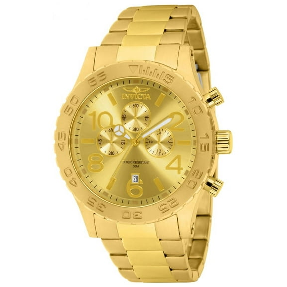 Invicta Men's 1270 Specialty Quartz Chronograph Gold Dial Watch