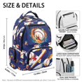 thumbnail image 5 of FUIALDOLG Baseball Bat Ball Print Kids Backpack with Large Capacity, Breathable Strap Front Pocket 17 Inch School Bookbag for Sports Travel, 5 of 9