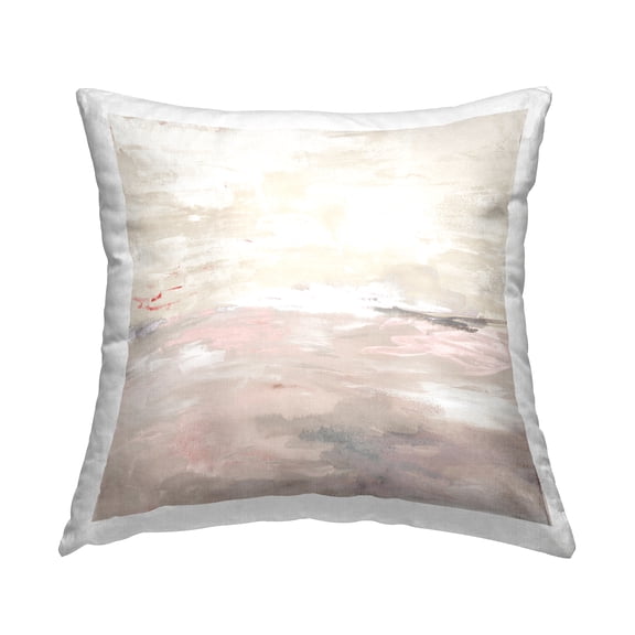 Stupell Industries Pink & Beige Abstract Square Decorative Printed Throw Pillow, 18 x 18
