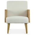 thumbnail image 4 of Aurele Gray Faux Leather Armless Accent Chair with Black Metal Legs, 4 of 7