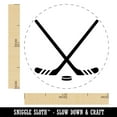 thumbnail image 2 of Crossed Hockey Sticks with Puck Self-Inking Rubber Stamp Ink Stamper - Black Ink - Medium 1 Inch, 2 of 7