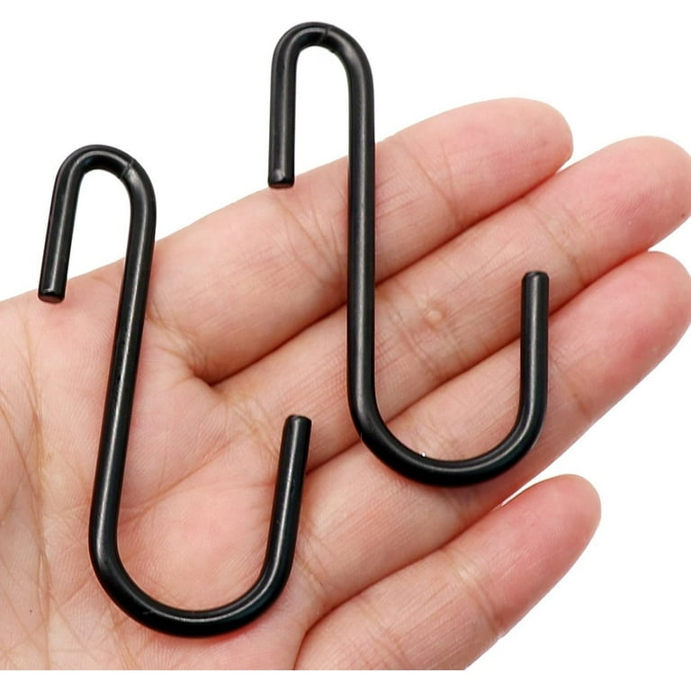 YourGift 30 Pack Heavy Duty S Hooks Black S Shaped Hooks Hanging Hangers Hooks for Kitchen, Bathroom, Bedroom and Office: Pan, Pot, Coat, Bag, Plants(