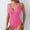Hot Pink, variant on Women One Piece Swimsuit Trendy Casual Summer Solid Ribbed Monokini Swimwear Classic V Neck Low Back Bathing Suit Green 8