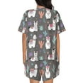 thumbnail image 4 of Womens Pajama Sets With Pocket, Cartoon Funny Cute Alpaca Lounge Sets Short Sleeve Sleepwear PJ Sets for Women, 4 of 6