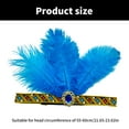 thumbnail image 3 of Mardi Gras Headband Feathered Crystal Flapper Headpiece for Masquerade Party Oversized Feathered Elastic Headband, 3 of 8