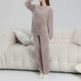 thumbnail image 5 of ZhiZhuang Women's Fuzzy Pajama Sets,Fleece Pullover Pants Winter Loose Plush Lounge Sets 2 Piece Cozy Sleepwear Loungewear, 5 of 6