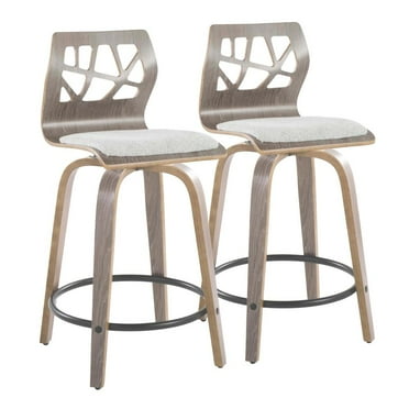 LumiSource Grey Folia 24" Fixed-Height Barstool - Set of 2