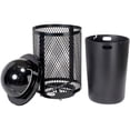thumbnail image 2 of Global Industrial GBE261948BKD Outdoor Diamond Steel Trash Can with Base, 36 gal, Black, 2 of 7