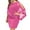 Hot Pink, variant on HONHUZH Women Summer Dresses 2022, Plus Size Cold Shoulder Overlay Chiffon Strapless Sequins Dress