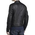 thumbnail image 2 of Mens Sheepskin Real Leather Jacket Zipper Biker Moto Slim Fit Jacket A232, 2 of 3