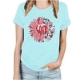 thumbnail image 2 of Meichang T-Shirts Joyeuse Saint-Valentin Femmes Mignon Imprimé Cœur T-Shirts Mignons Hauts Col Rond Manches Courtes T-Shirts de Vacances Saint-Valentin, 2 of 4