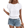 thumbnail image 2 of Blusa Informal Elegante con Mangas y Dobladillo Fruncido para Mujer, Color , Talla M, 2 of 8