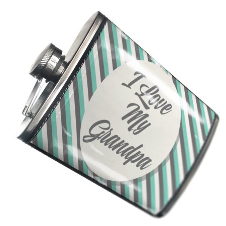 

NEONBLOND Flask I Love My Grandpa Father s Day Teal and Grey Stripes