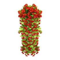 Artificial Hanging Flowers for Outdoors, 33.4 Inch UV Resistant Morning Glory Artificial Flowers for Outdoor Planters Christmas Front Door Porch Patio Yard Decor(D)