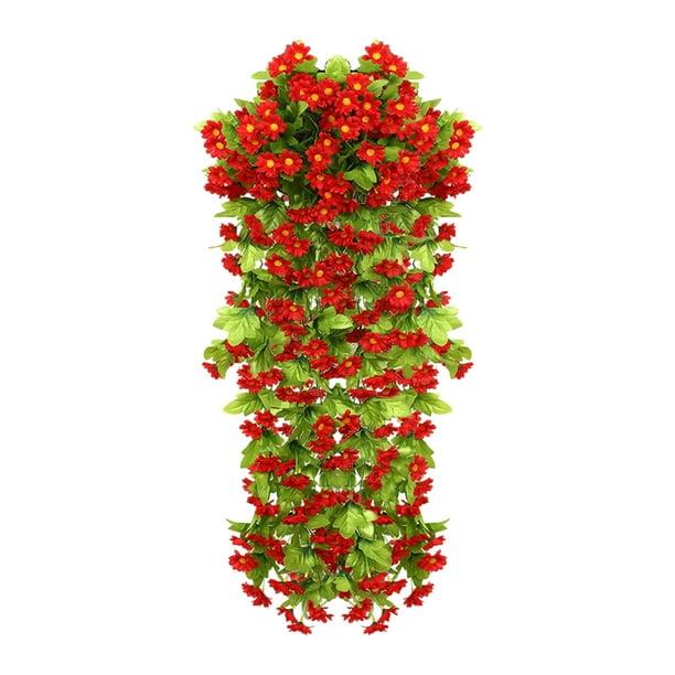 Flores artificiales, flores falsas, ramos de rosas simuladas, cestas colgantes de pared con flores simuladas, paisajismo decorativo, flores artificiales de ratán, decoración del hogar, flores de 85 cm