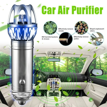 Mini Auto Car Fresh Air Ionic Purifier, Oxygen Bar Cleaner, Air Freshener Ozone Ionizer, Cigarette Smoke Odor Smell Eliminator, Remove Dust, Pollen, Pet Smell, Food (Best Way To Get Smoke Smell Out Of Car)