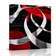 thumbnail image 2 of Canvas Wall Art Black Red Circle Canvas Art Print Geometric Lines Pictures Wall Decor for Living Room Bedroom Artwork Decorations Stretched Framed Ready to Hang 10"x10", 2 of 9