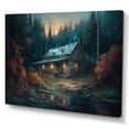 thumbnail image 2 of Designart "Cabin In The Woods" Landscape Forest Canvas Art Print, 2 of 5