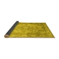 thumbnail image 2 of Ahgly Company Indoor Round Abstract Yellow Contemporary Area Rugs, 4' Round, 2 of 4