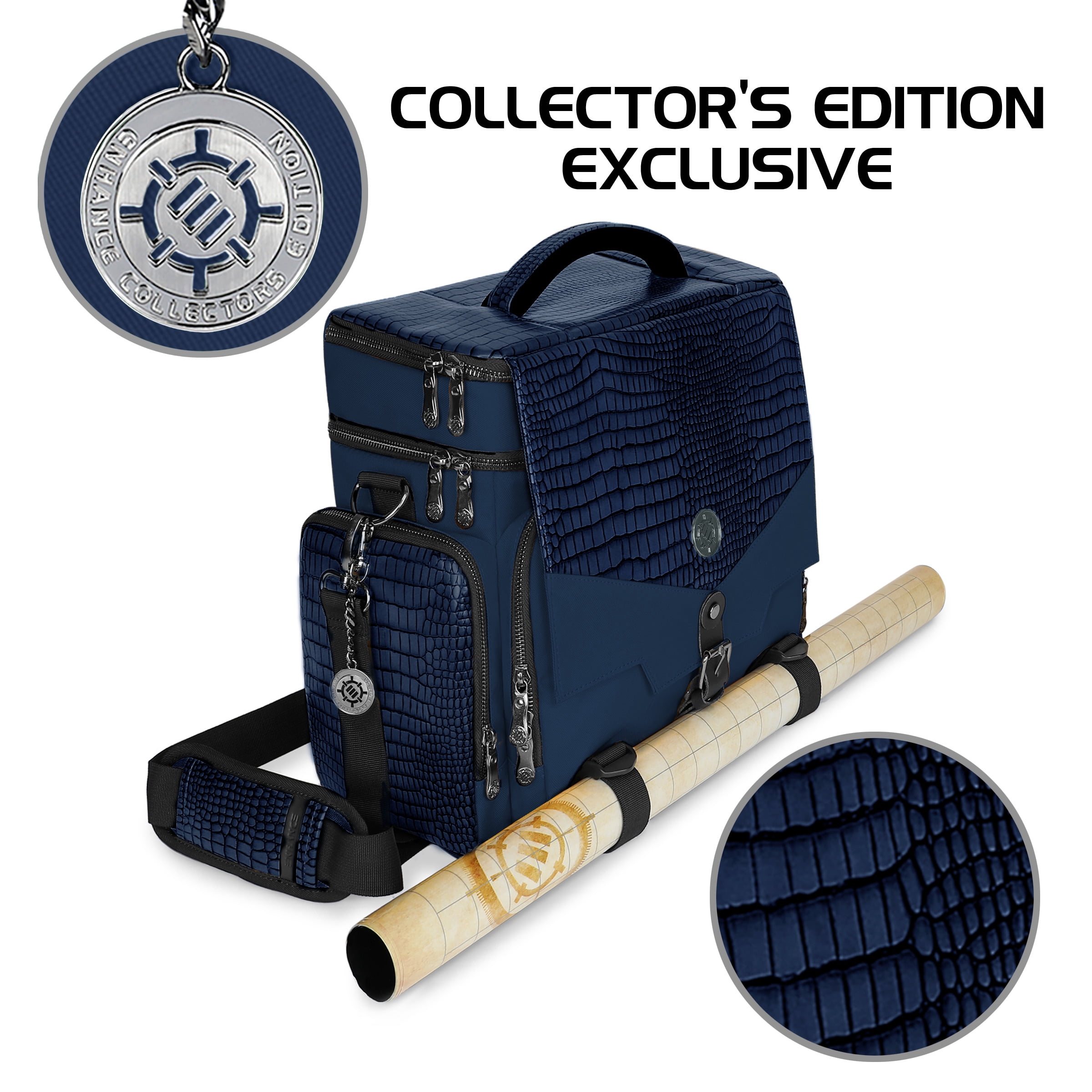ENHANCE Collector's Edition Tabletop RPG Adventurer's DnD Bag with Dragon Hide (Dragon Blue)