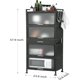 thumbnail image 3 of Carbon Steel Storage Bins With Lids,5-Tier Kitchen Organizer Shelf with Tempered Glass Dustproof Cabinet Door and Brakeable Casters,Kitchen Organizer, 3 of 5