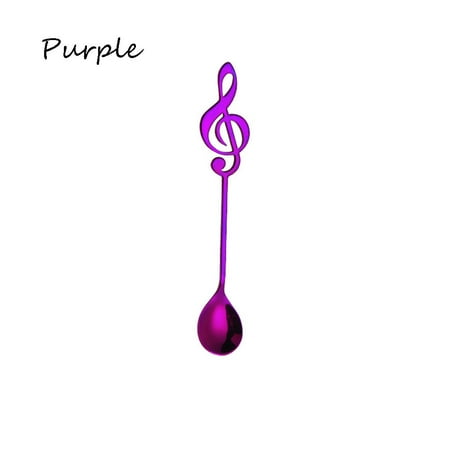 

Creative Gift Tableware Ice Cream Tea Music Bar Coffee Spoons Tea Spoons Musical Note Spoon Teaspoon Stirring Spoon PURPLE