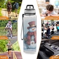 thumbnail image 7 of 1000ML Transparent Sports Water Bottle with Handle & Straw Portable Water Bottle for Outdoor Camping Gym Watercolor-style Snowman Pattern, 7 of 7