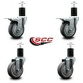 thumbnail image 2 of 4 Inch Thermo Rubber Swivel 1-3/4 Inch Expanding Stem Caster Set 2 Brakes, 2 of 2