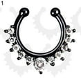 thumbnail image 5 of Yesbay Women's Punk Rhinestone Inlaid U-shaped Fake Septum Clicker Nose Rings-Gold, 5 of 7