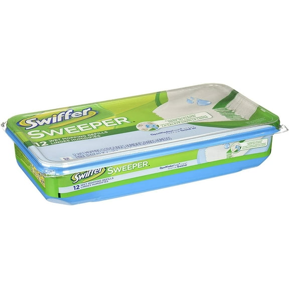 Swiffer Wet Mop Refills - Premoistened Household Cleaning Cloths - 12 Count Refill Box