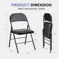 thumbnail image 3 of YSNW Folding Chairs 2 Pack, Portable Stackable Commercial Chair, Indoor Outdoor Padded Leather Chair with Sturdy Metal Frame, for Home, Office, or Party Events.(Black), 3 of 8