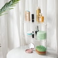 thumbnail image 2 of Tizuqe 2Pcs Transparent Acrylic Bathroom Corner Shelf Clear Floating Bath Shower Rack Stackable Makeup Display Organizer, 2 of 9