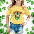 thumbnail image 2 of Gunia Toddler Boys Girls St Patricks Shirt Short Sleeve Irish Green Shamrock Clover Funny Graphic Crew Neck Casual Breathable Soft St. Patrick'S Day T-Shirt Kids Tee Tops 3-13 Years Yellow, 2 of 4