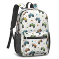 thumbnail image 2 of Monster Cartoon Truck White Pattern 17" School Backpacks for Teens,Waterproof Oxford Fabric,S-Shape Padded Straps for School,Travel,Hiking,Camping, 2 of 6