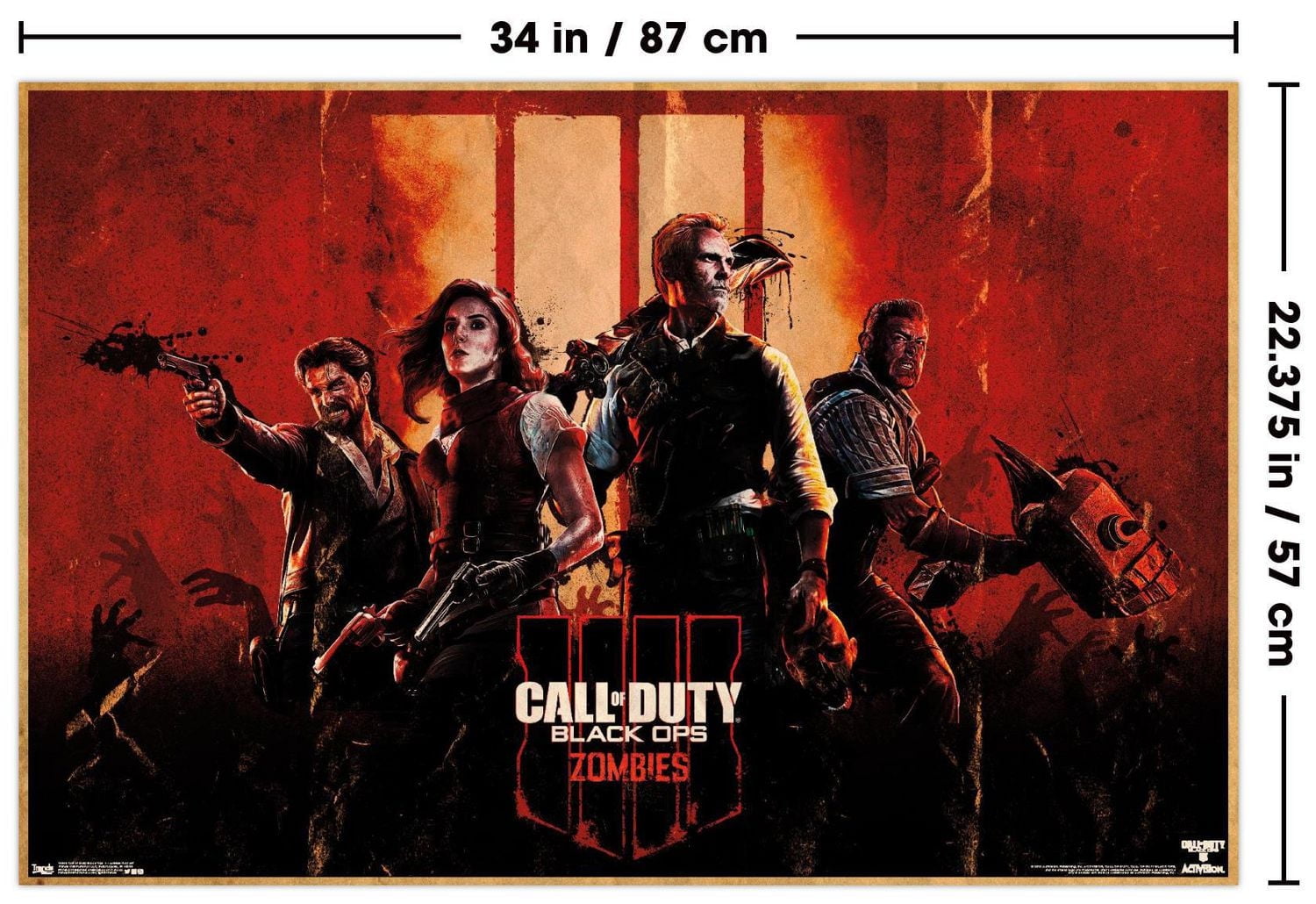 Call of Duty: Black Ops 4 - Zombie Key Art Wall Poster, 22.375" x 34"