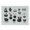 thumbnail image 1 of Cactus Cutting Board, Succulent Garden Illustration with Different Houseplants, Decorative Tempered Glass Cutting and Serving Board, Small Size, Pale Pink White, by Ambesonne, 1 of 1