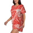 thumbnail image 3 of Womens Pajama Sets With Pocket, Beef Steaks Lounge Sets Short Sleeve Sleepwear PJ Sets for Women, 3 of 6