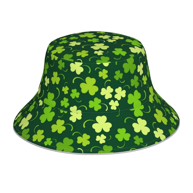 Fotbe Happy St. Patrick's day Sombrero Tipo Pescador con Estampado – Sombrero de Sol de Algodón de Moda para Playa, Golf, Pesca