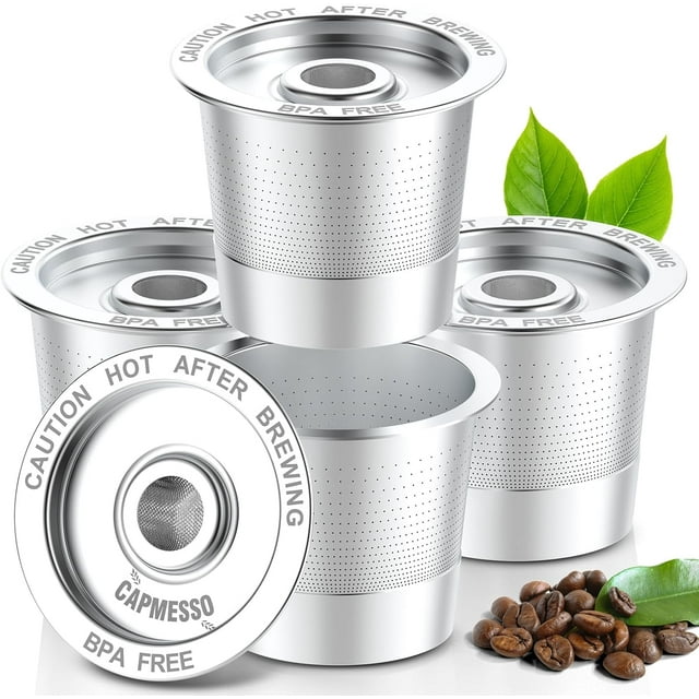 Reusable K Cups Coffee Pods for Keurig 1.0: Stainless Steel Refillable K Cup - Reusable Coffee Filter for Keurig 1.0 Coffee Maker, Permanent, Eco-Friendly, Innovative Design(4 Pack)